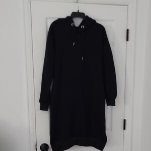 Black Midi Hoodie Dress